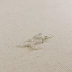 Silver Filled CZ Drop Hoop Earrings