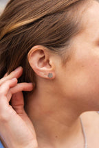 Silver Luxe Flower Stud Earrings