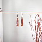 Pink and Gold Striped Clay Earrings