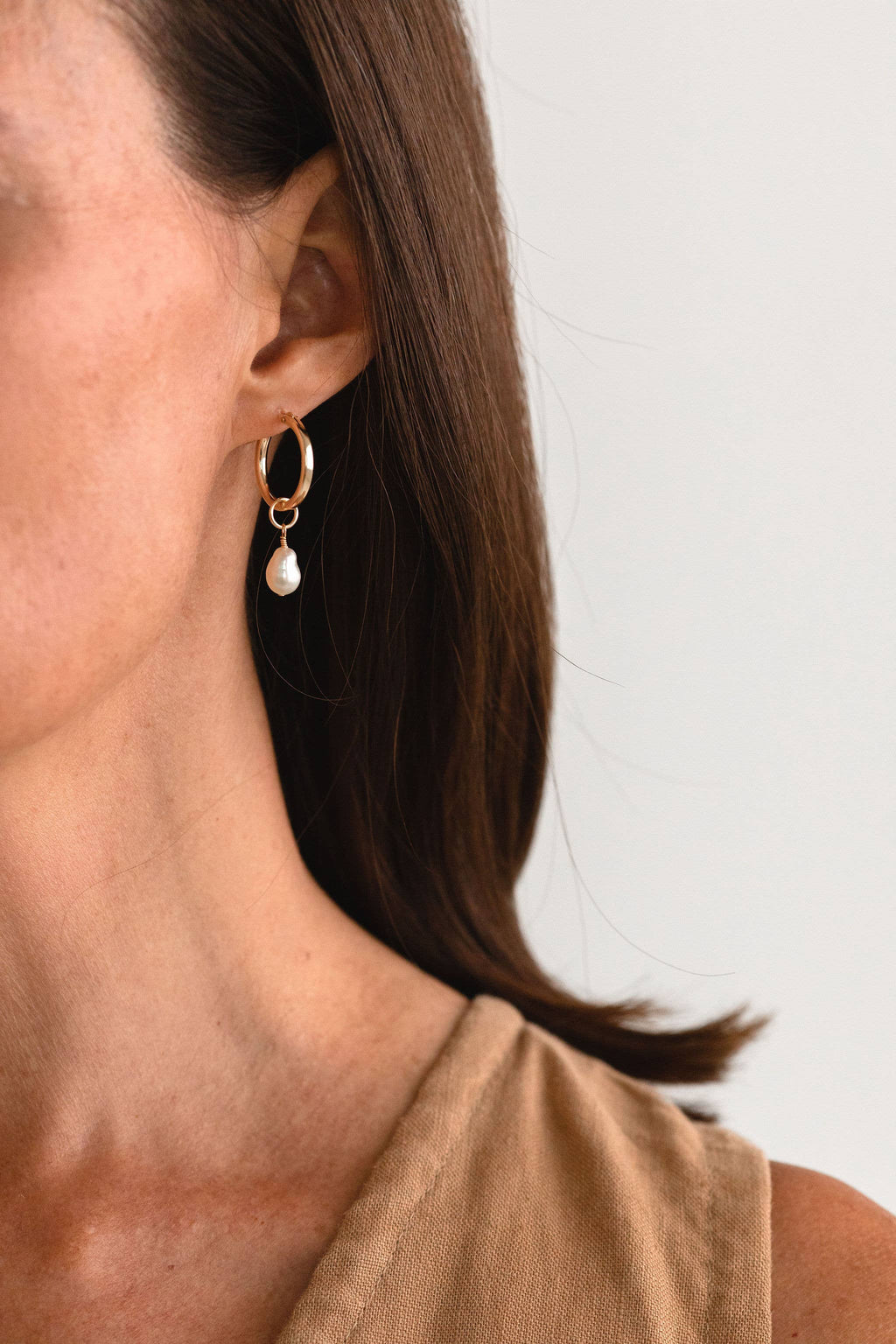Diane Pearl Hoop Earrings