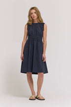 Shirred Sleeveless Dress