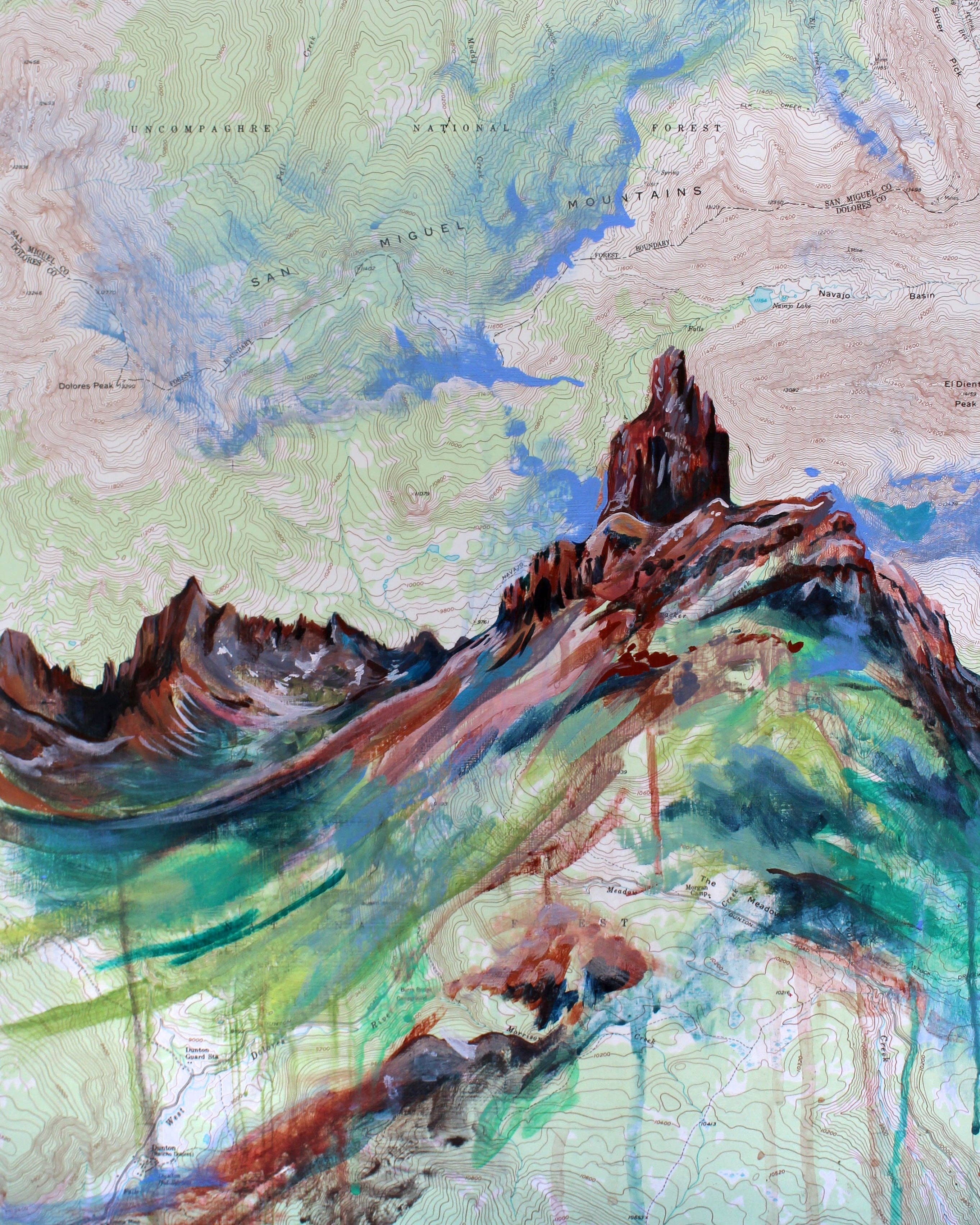 Lizard Head Map Art Print