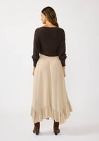 Flowy Smocked Ruffle Hem Skirt