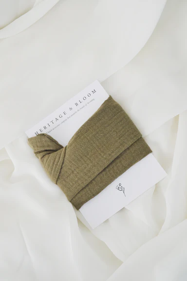 Gauzy Olive Green Headwrap
