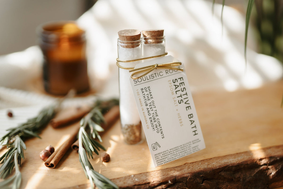 Festive Bath Salts - Glass Jar