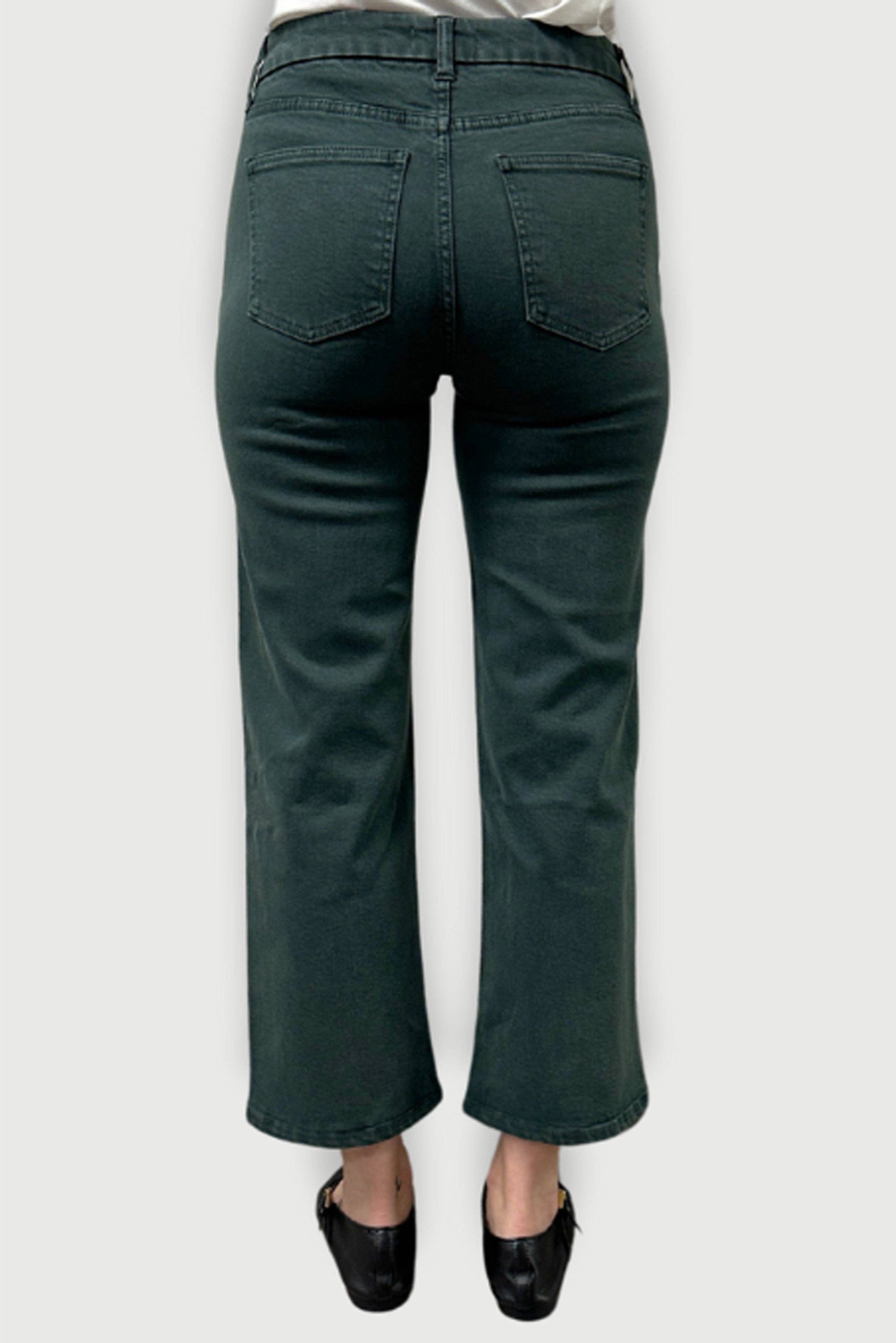 Addington Mid Rise Wide Leg Crop Pine Sculpt+ Overdye