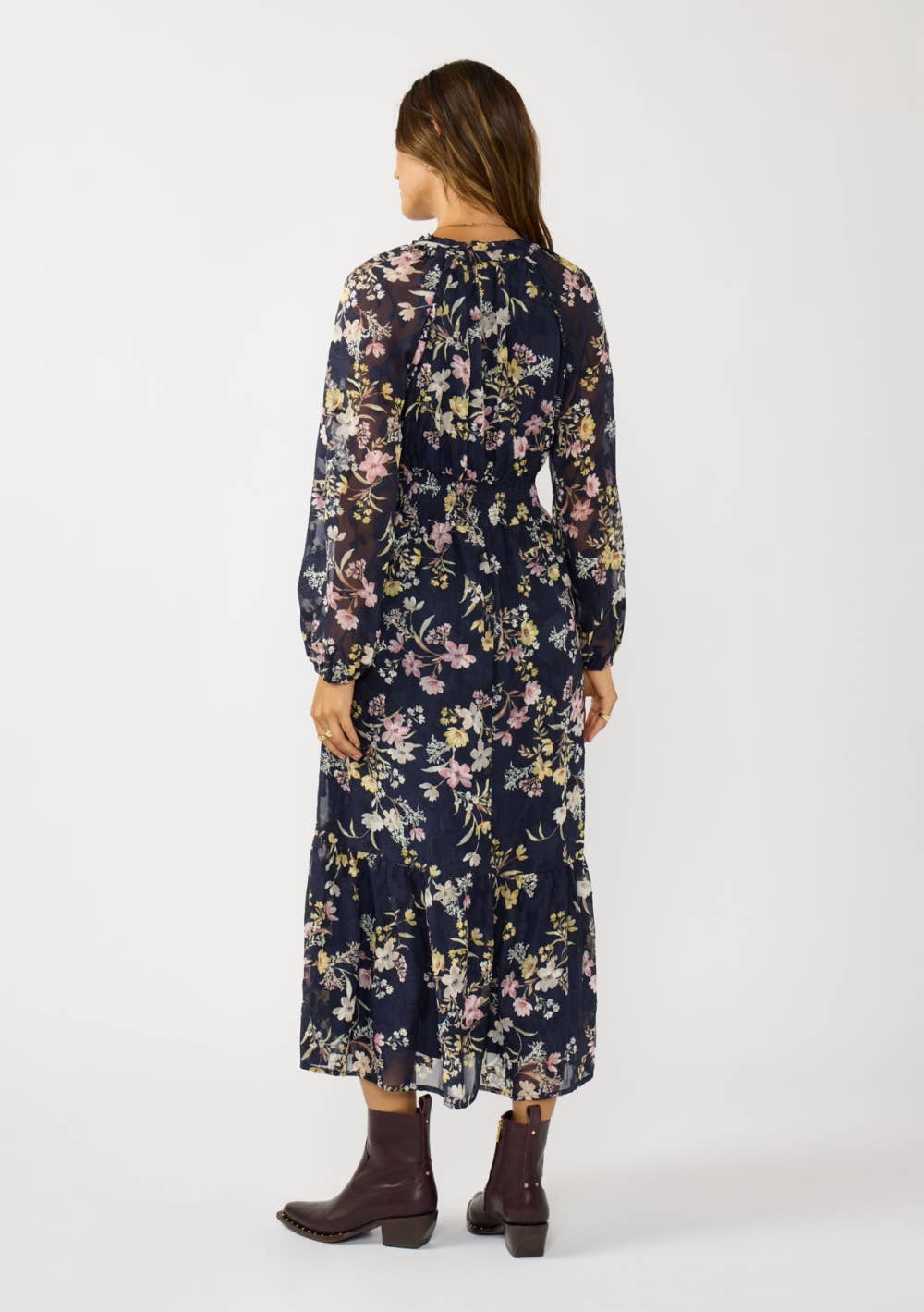 Smocked Waist Ruffle Maxi Dress