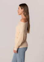 Waffle Cozy Boat Neck Pullover Sweater