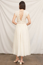 Lace Trimmed Midi Dress