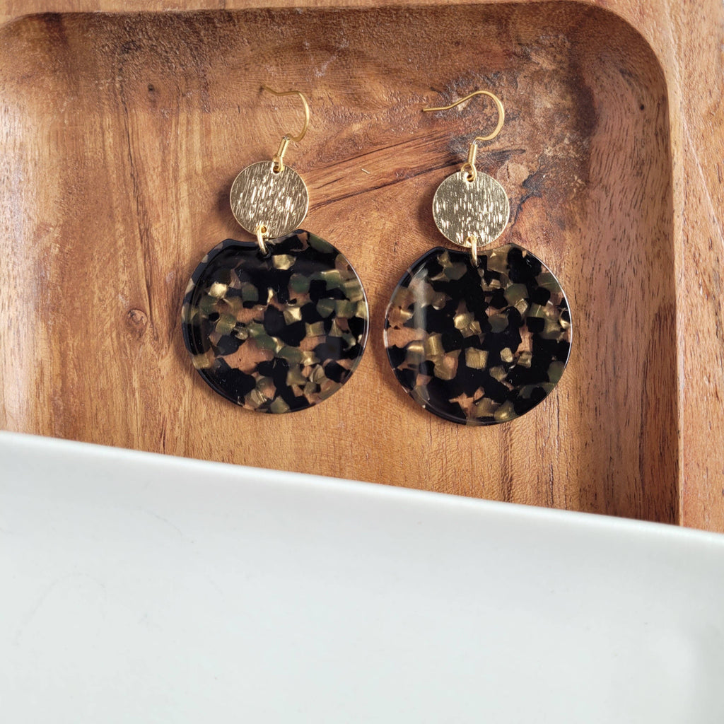 Zoey Earrings - Black & Bronze // Jewelry, Fall