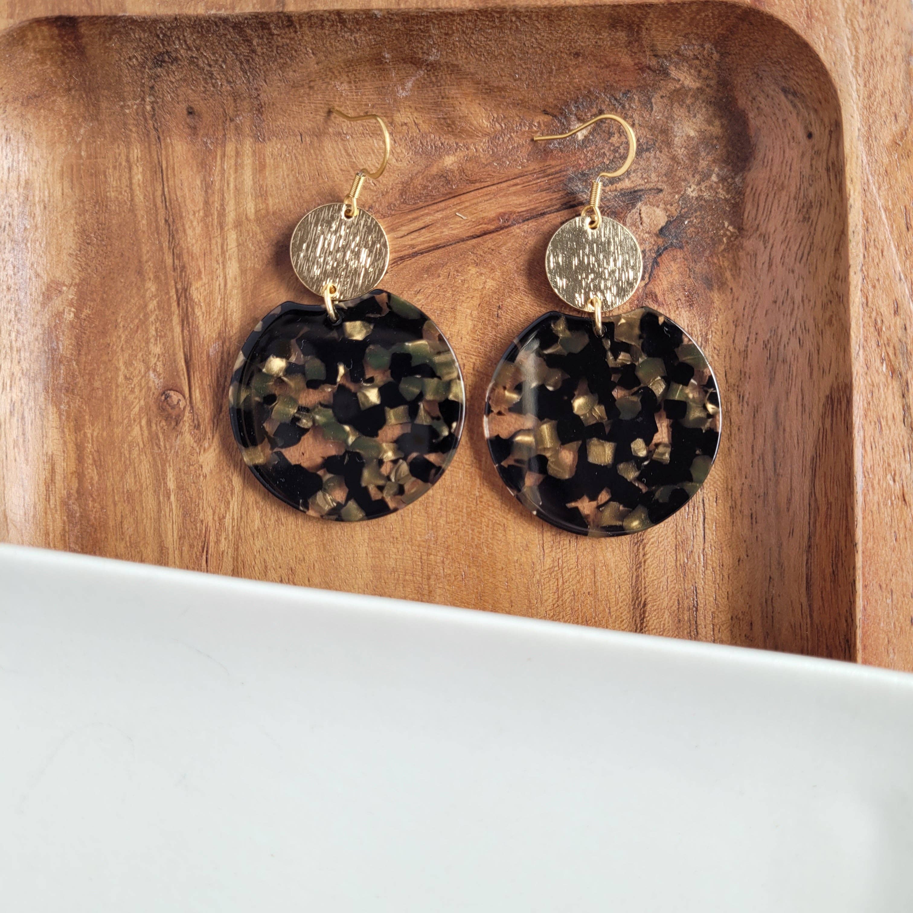 Zoey Earrings - Black & Bronze // Jewelry, Fall