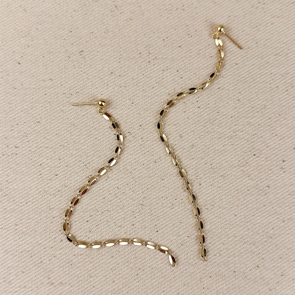 Detailed Chain Drop Earrings