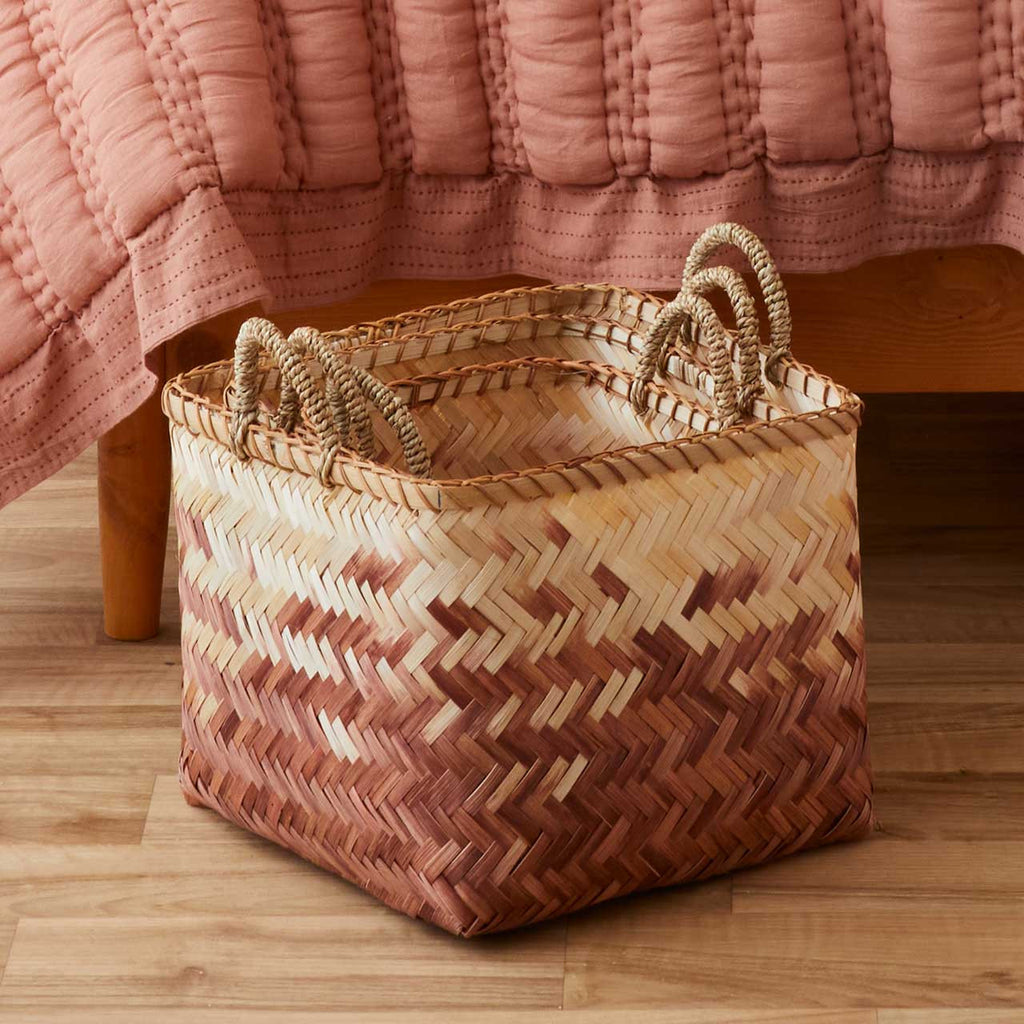Dusk Ombre Bamboo Baskets - Set of 3