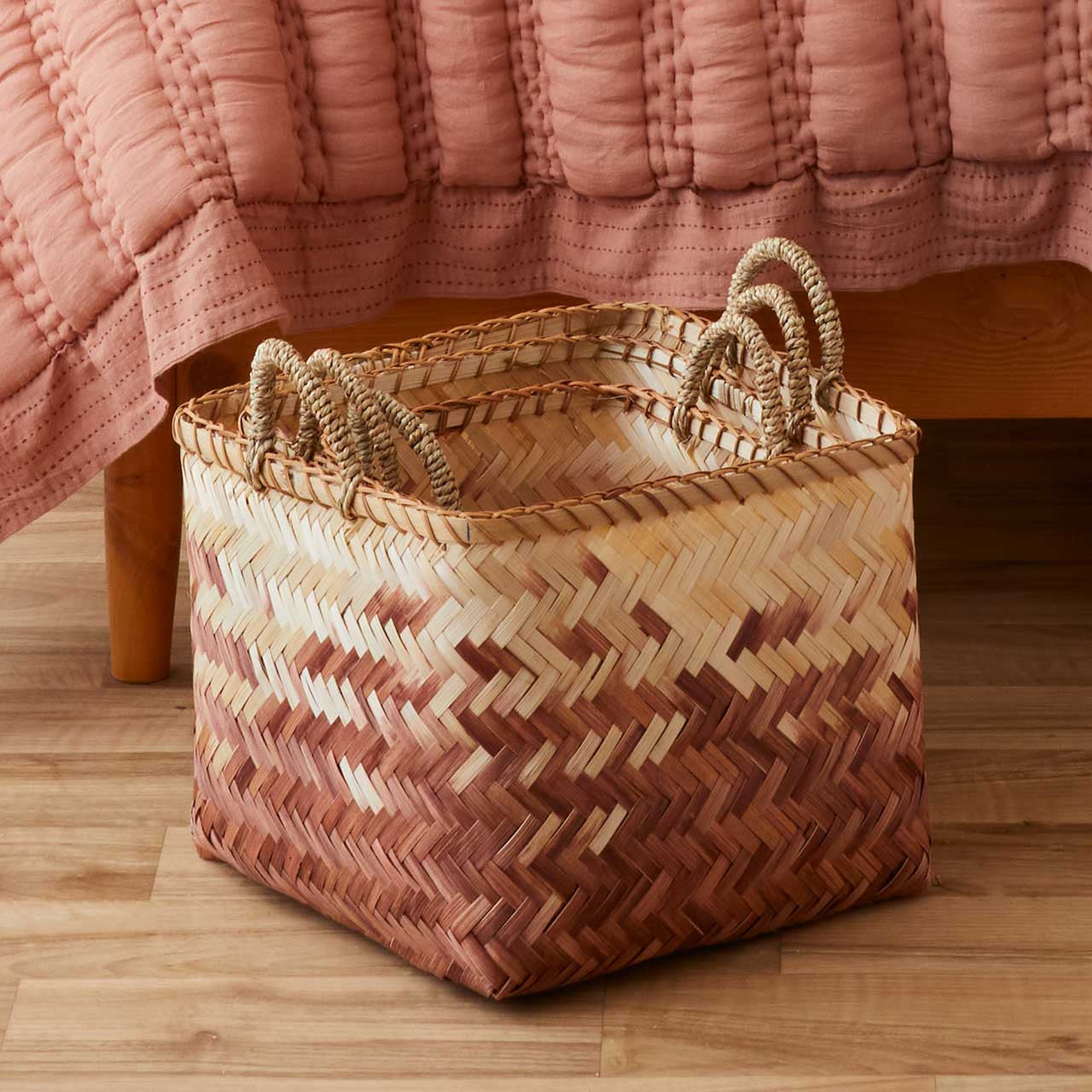 Dusk Ombre Bamboo Baskets - Set of 3