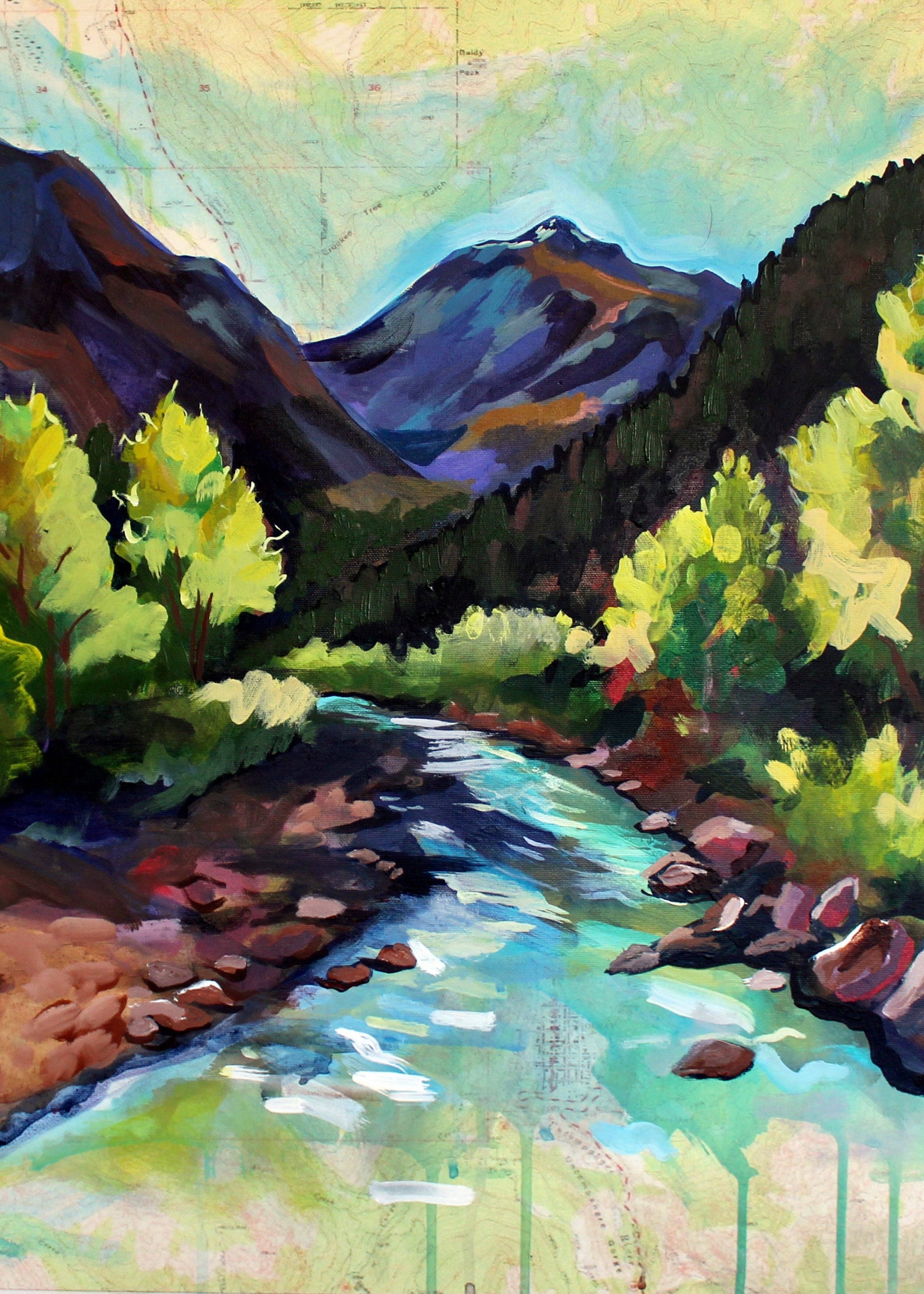 Ouray Map Art Print