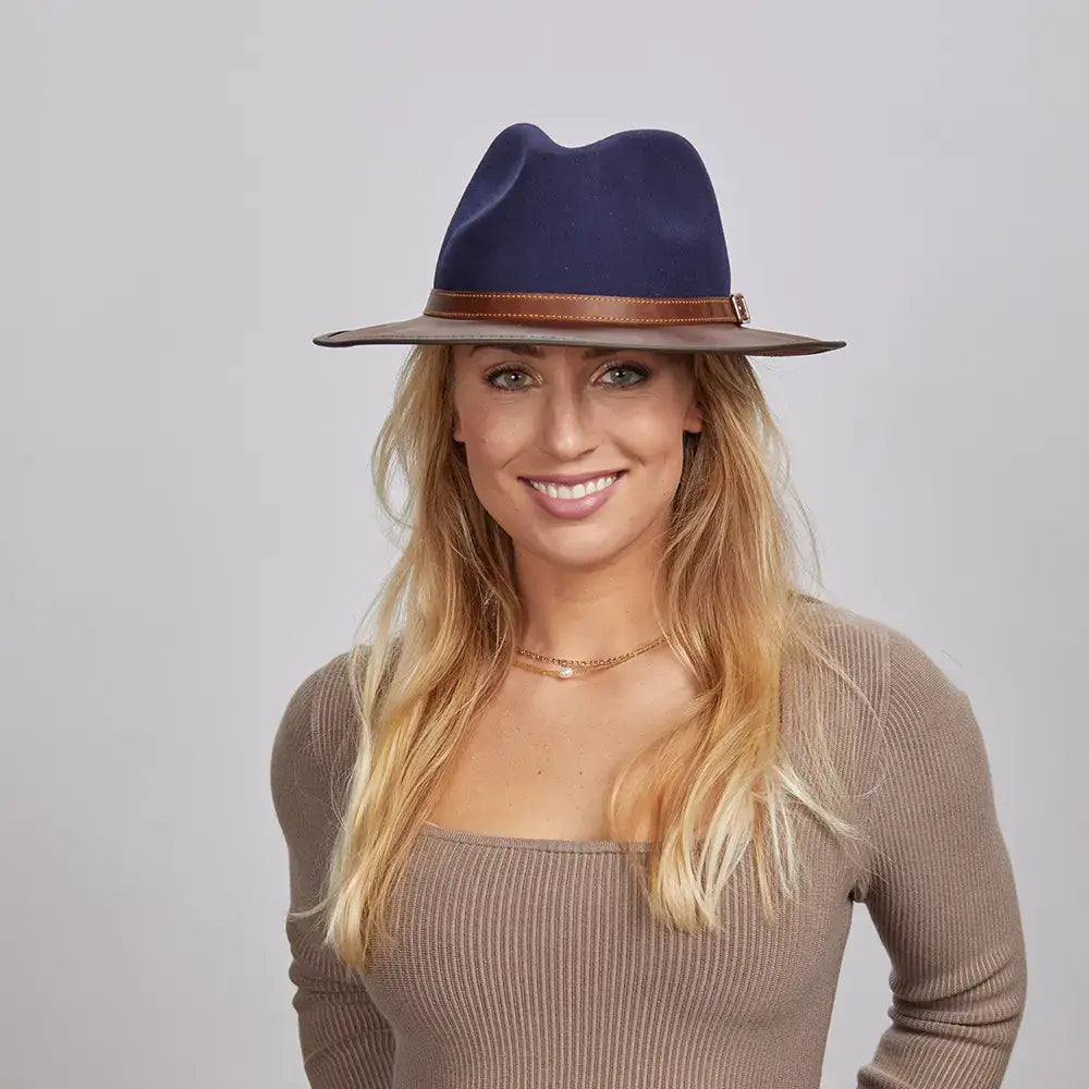 Wool Felt Leather Outdoor Fedora Style - Summit