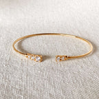 Dainty Cuff Bracelet with Cubic Zirconia Stones
