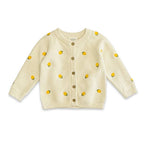 Lemon Embroidered Sweater Knit Baby Cardigan (Organic Cotton