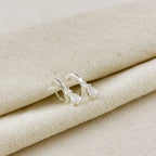Silver Filled CZ Drop Hoop Earrings
