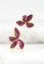 Poised Petal Earrings in Plum