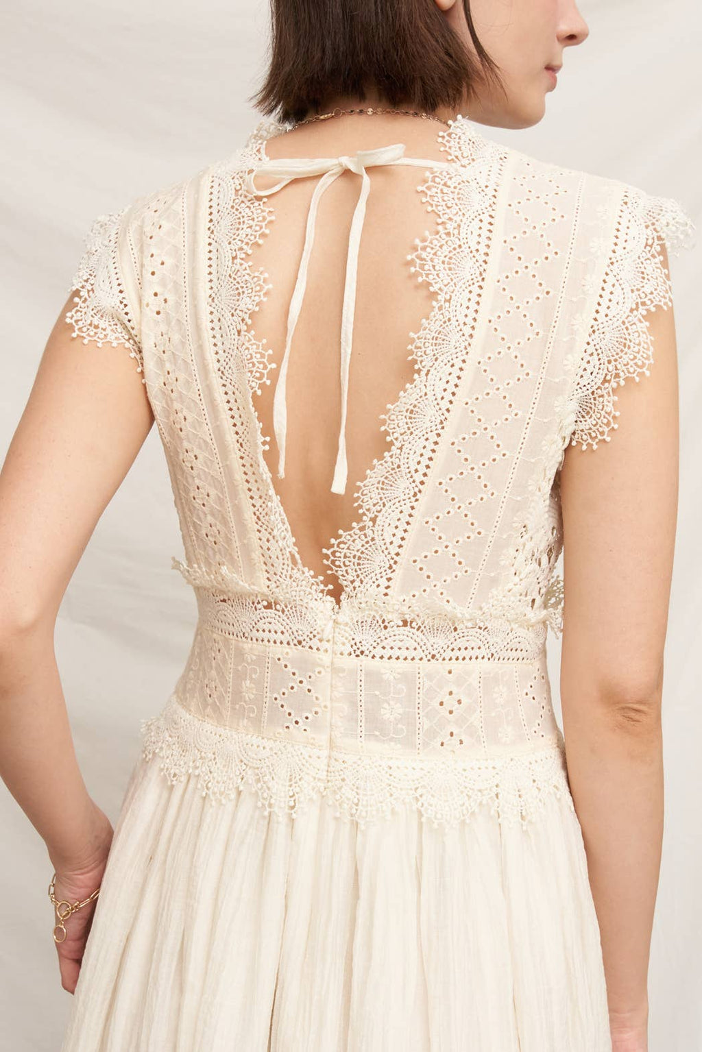 Lace Trimmed Midi Dress