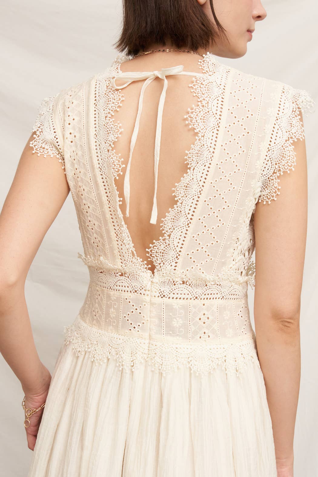 Lace Trimmed Midi Dress