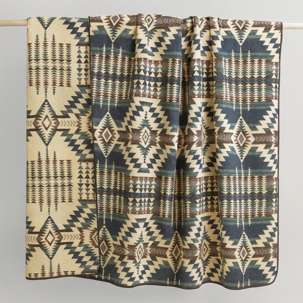 Andean Alpaca Wool Blanket - Forest