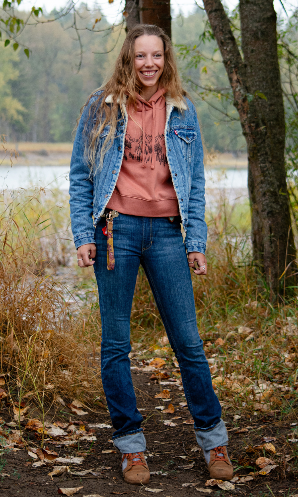 Mountain Sketch Ladies Crop Hoodie - Desert Rose