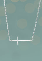 Radiant Cross Necklace in Silver