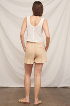 Sleeveless Crochet Top with Button Detail