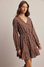 Floral Printed Corduroy Mini Dress