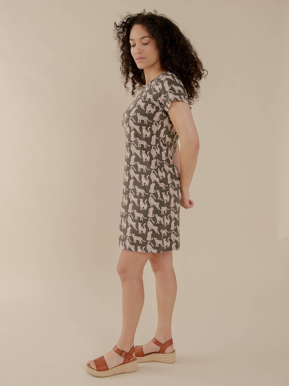Leopard Green Hudson Shirt Dress