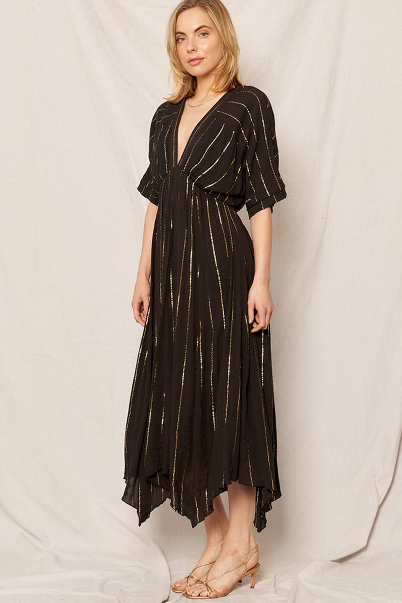Striped Sequin Midi Dress
