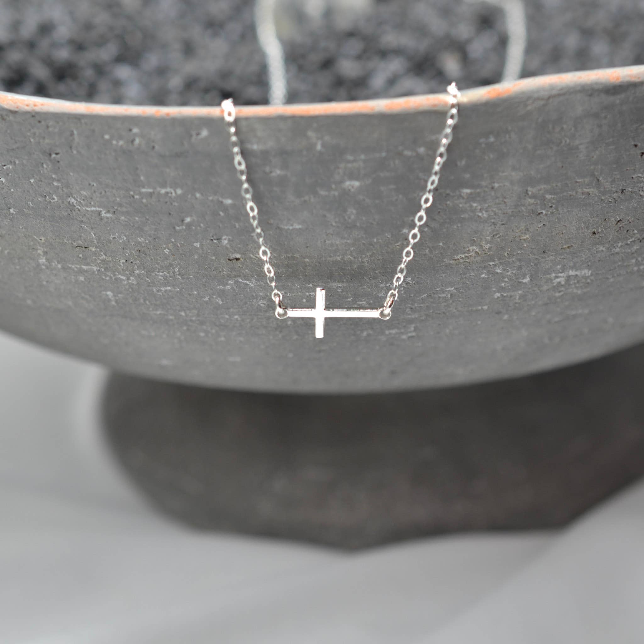 Dainty Horizontal Cross Necklace