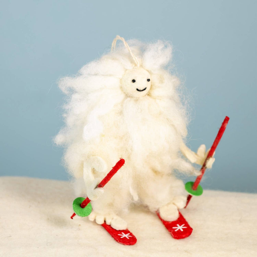 Skiing Yeti Ornament