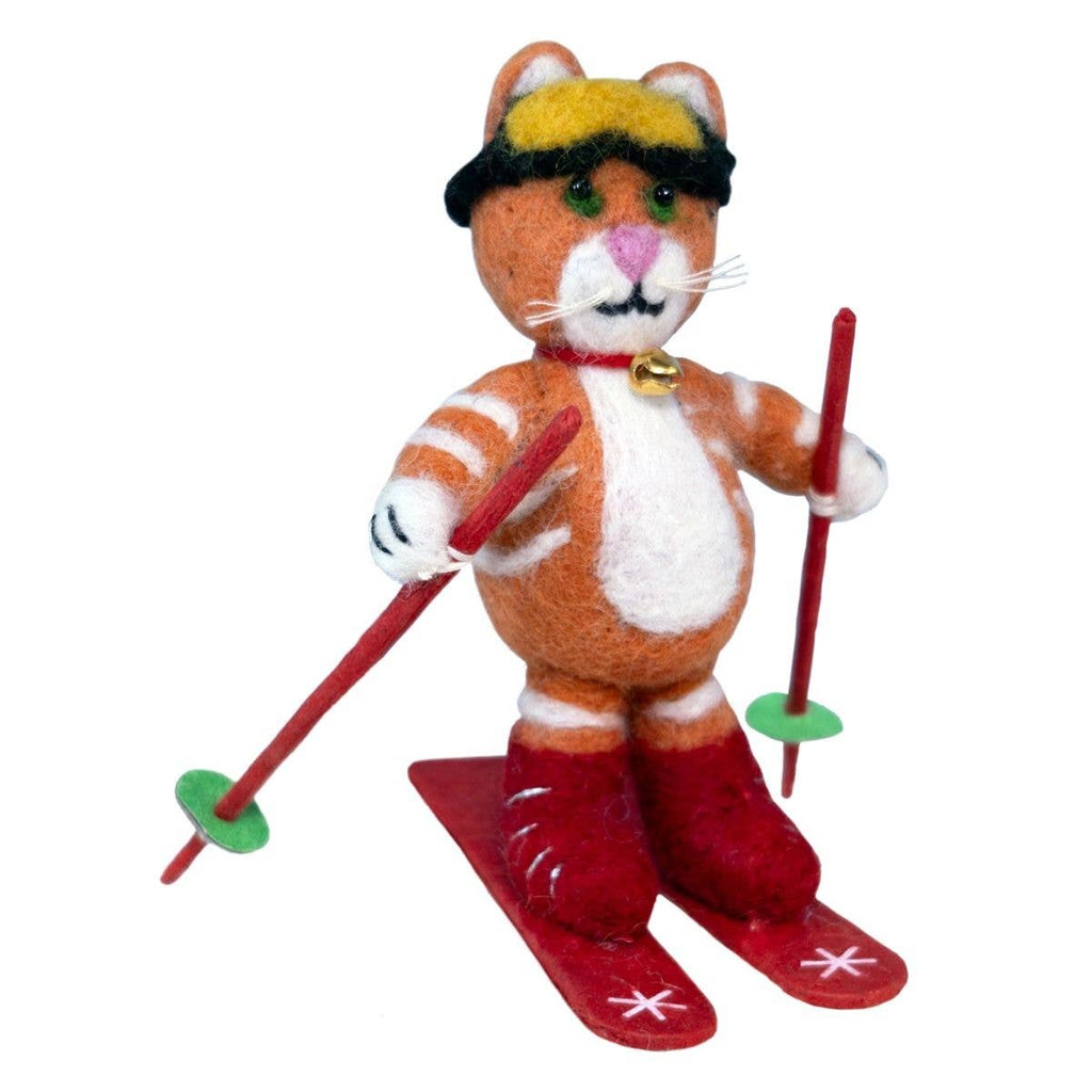 Skiing Cat Ornament