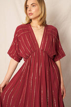 Striped Sequin Midi Dress