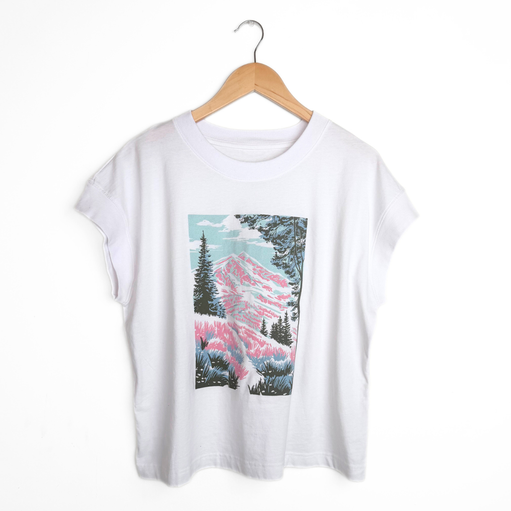 Alpine Summer Ladies Tee - Washed White