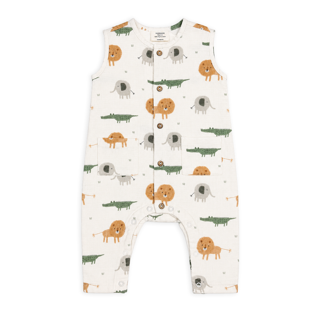 Savannah Sleeveless Button Baby Jumpsuit