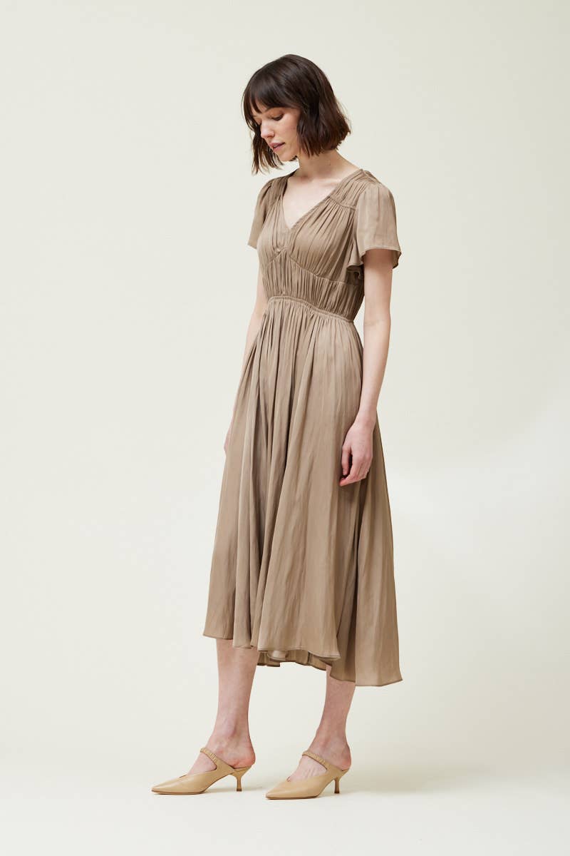 SATIN MIDI DRESS