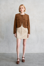 Timeless Suede Utility Cropped Jacket