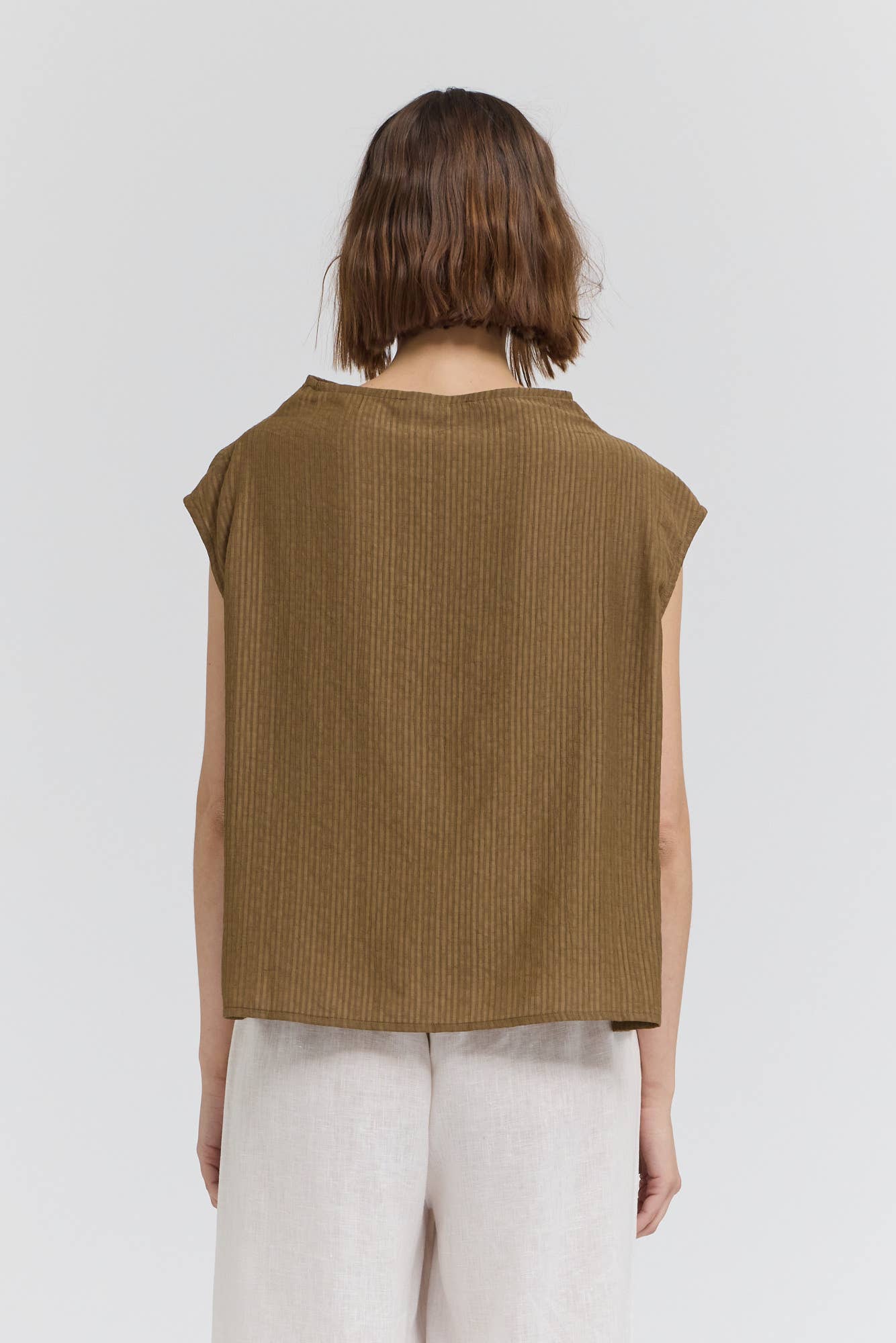 Mock Neck Loose Fit Textured Top
