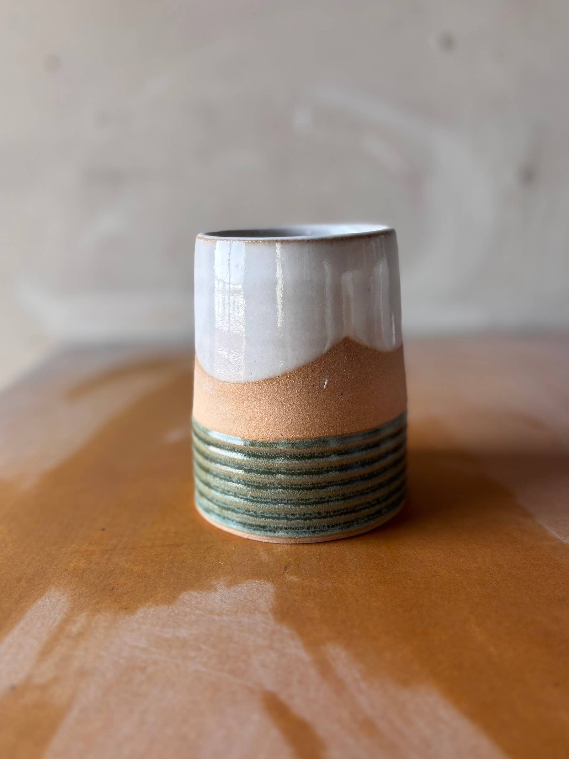 Handmade Ceramic Earth Lines Tumbler