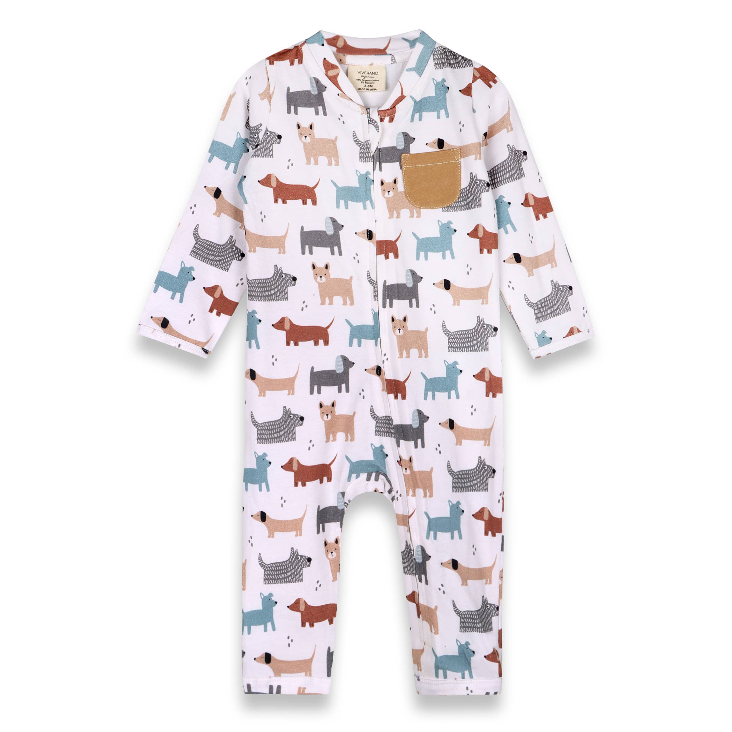 Dog Zipper Baby Coverall Jumpsuit