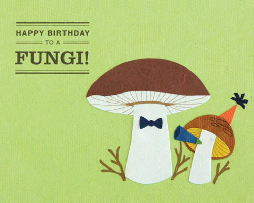 Happy Birthday Fungi Blank Greeting Card
