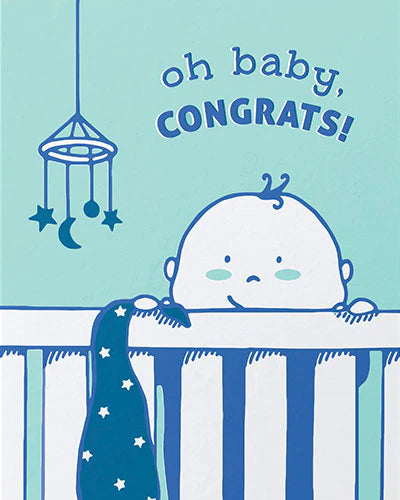 Oh Baby Congrats Blank Greeting Card