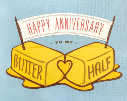 Butter Half Anniversary Greeting Card
