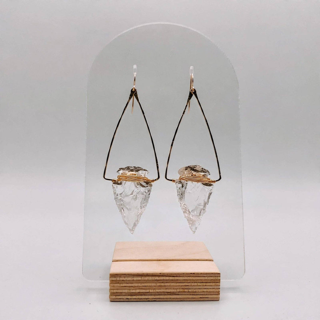Nala Quartz Crystal Arrowhead Earrings