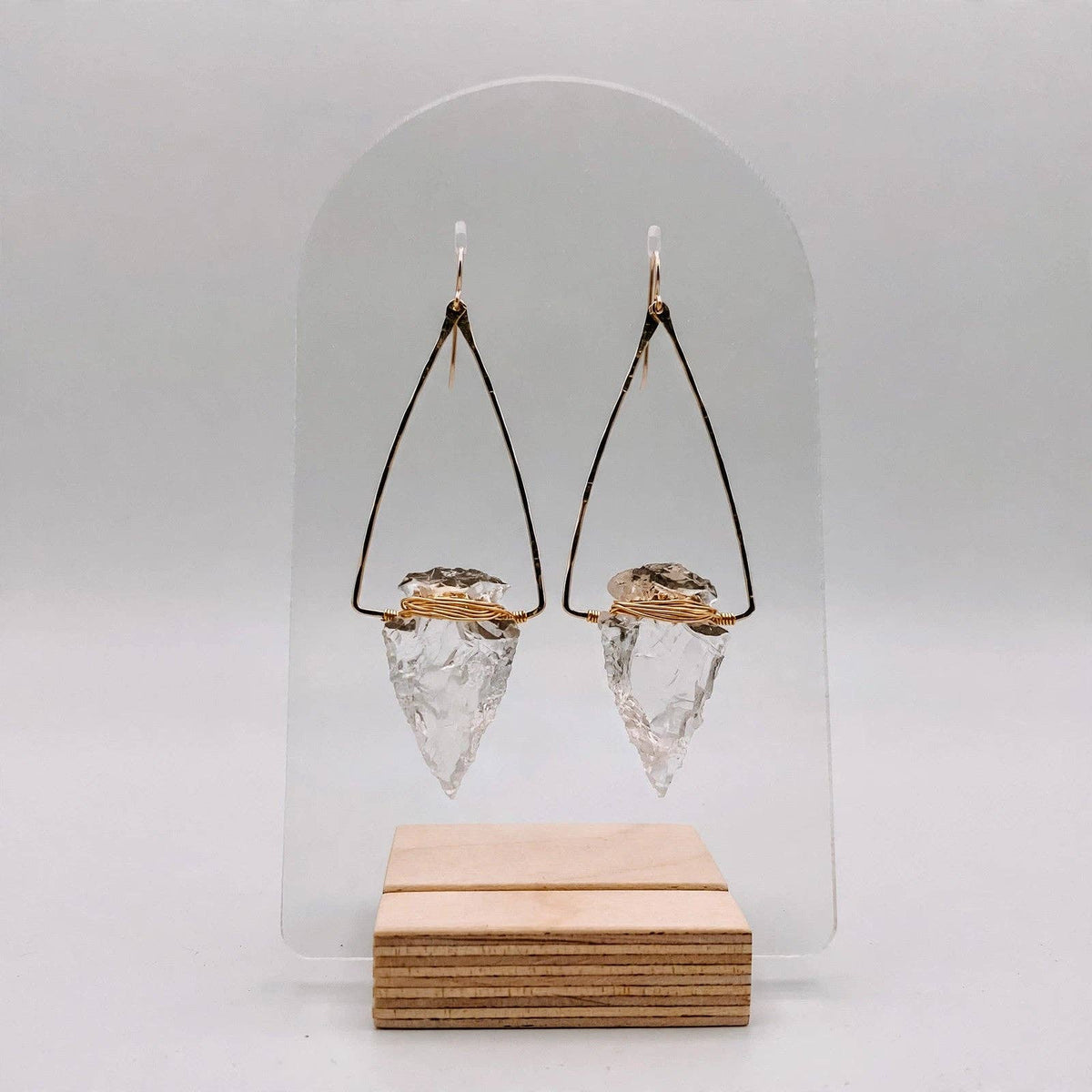 Nala Quartz Crystal Arrowhead Earrings