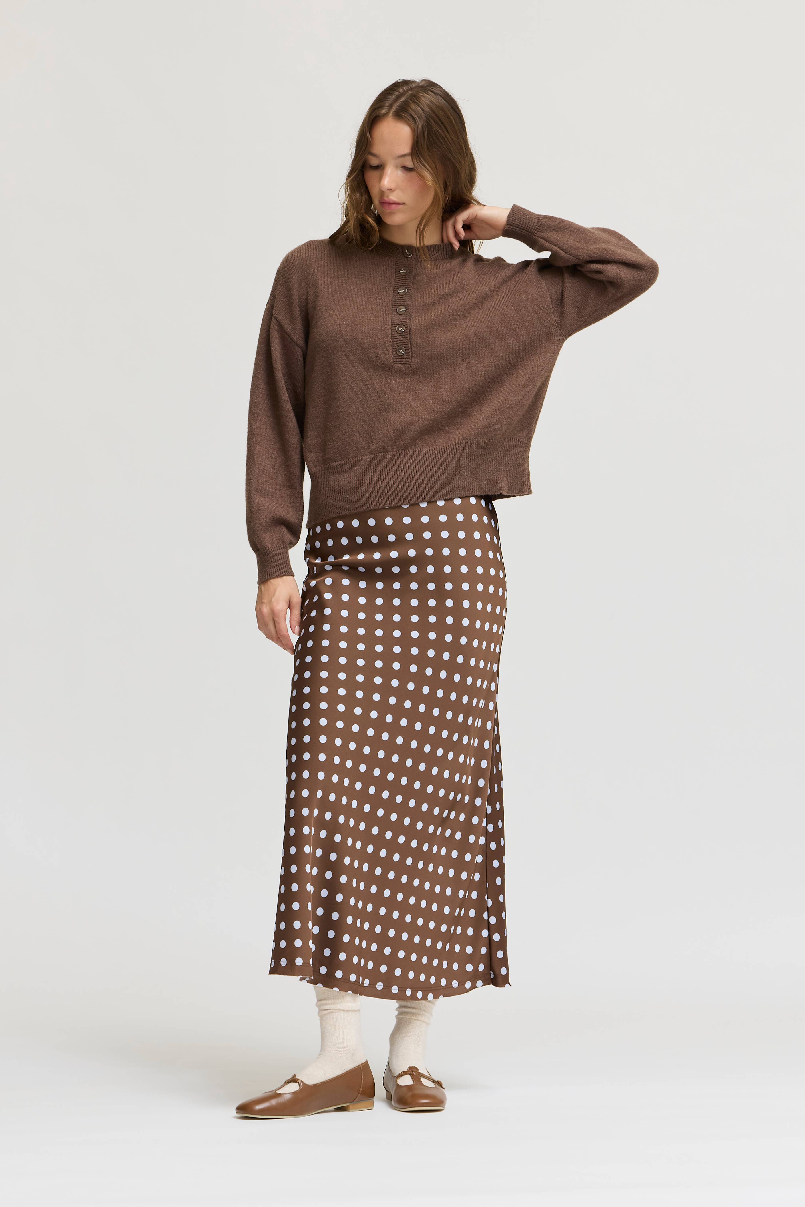 Half Button Up Sweater Top